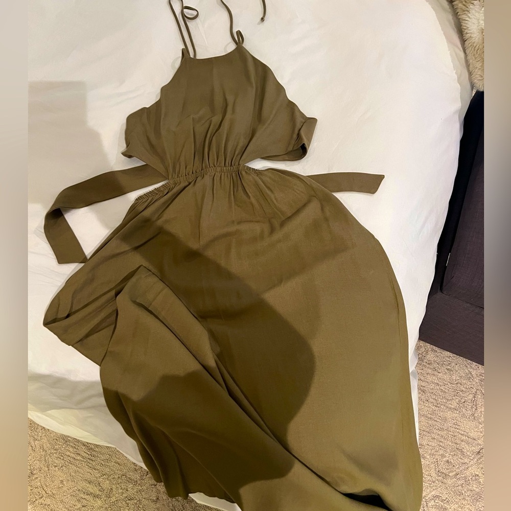 Olive green maxi dress
